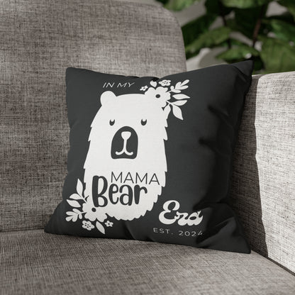 Personalized In My Mama Bear Era Pillowcase Gray, Gift For Mom 14" × 14"   - HolidayShoppingFinds