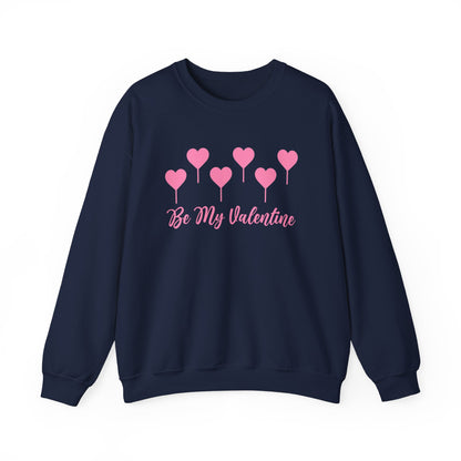 Be My Valentine Sweatshirt, Hearts Lollipop Perfect Gift for Couples S Navy  - HolidayShoppingFinds