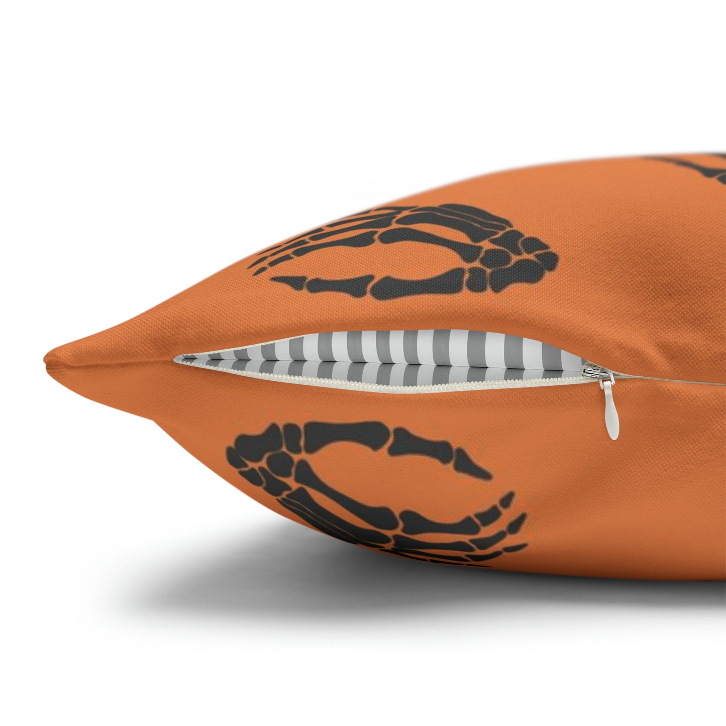 Skeleton Hands Pillowcase Halloween Orange Pillow Spooky Accent Pillow    - HolidayShoppingFinds