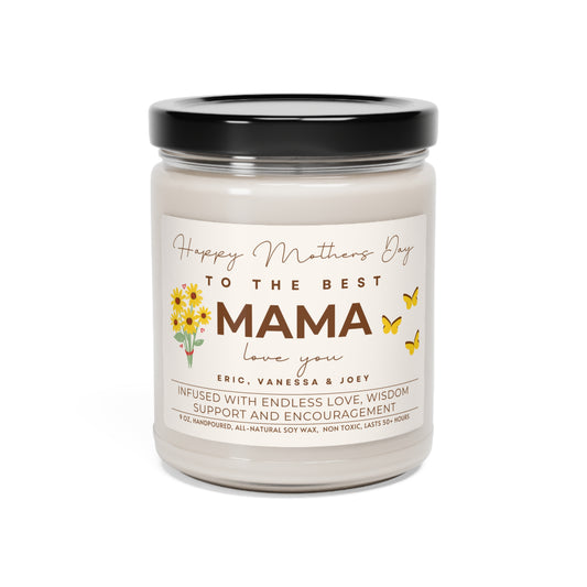 Personalized Mother's Day Gift To the Best Mama Candle Gift (C) 100% Vegan Soy Wax Candle Eco-Friendly Long-Lasting Candle Clean Cotton 9oz  - HolidayShoppingFinds