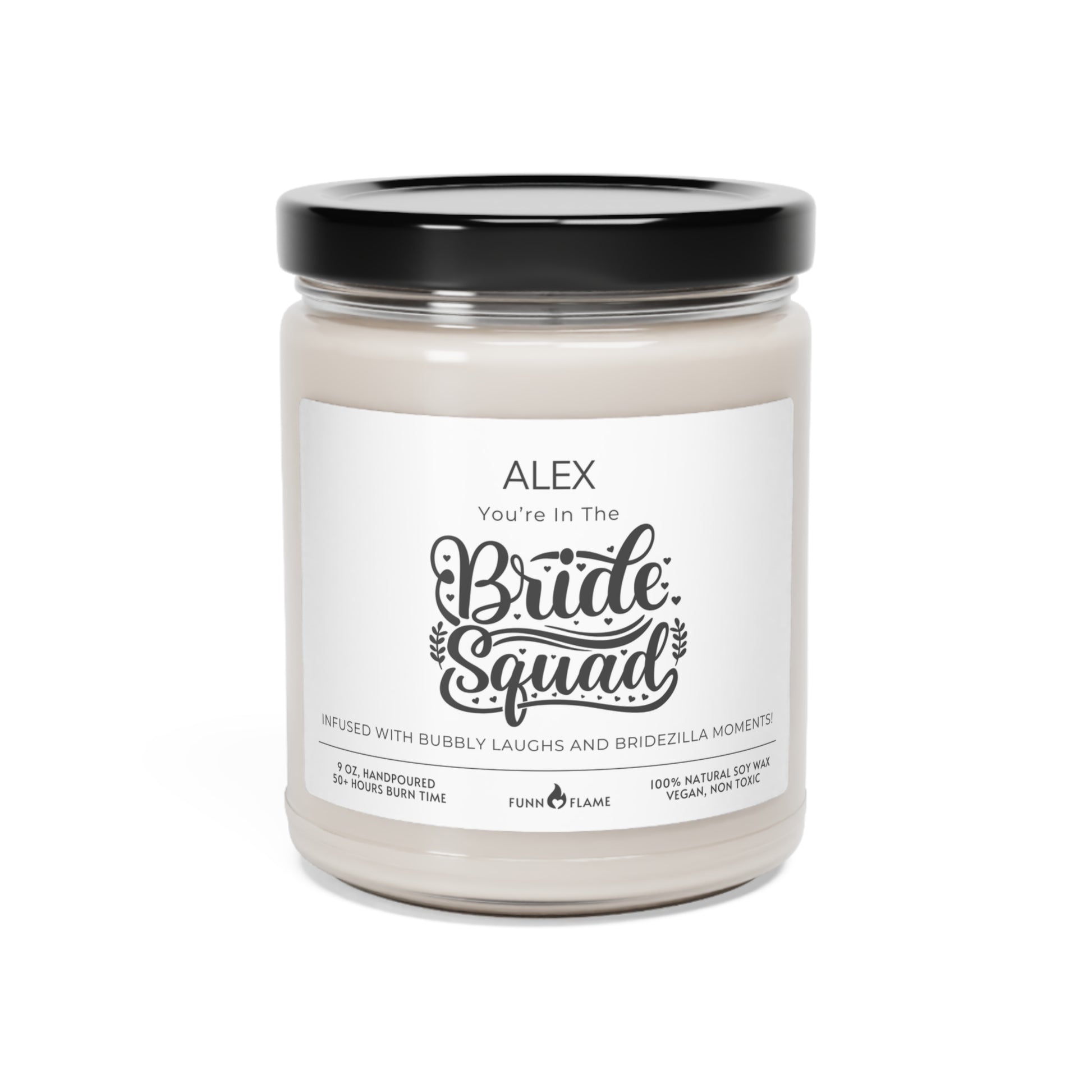 Personalized Bridesmaid Proposal Candle Gift, Bride Squad Gift (B) Bridal Party Gift, Besties, Candle Gift 100% Vegan Eco-Friendly Unscented 9oz  - HolidayShoppingFinds