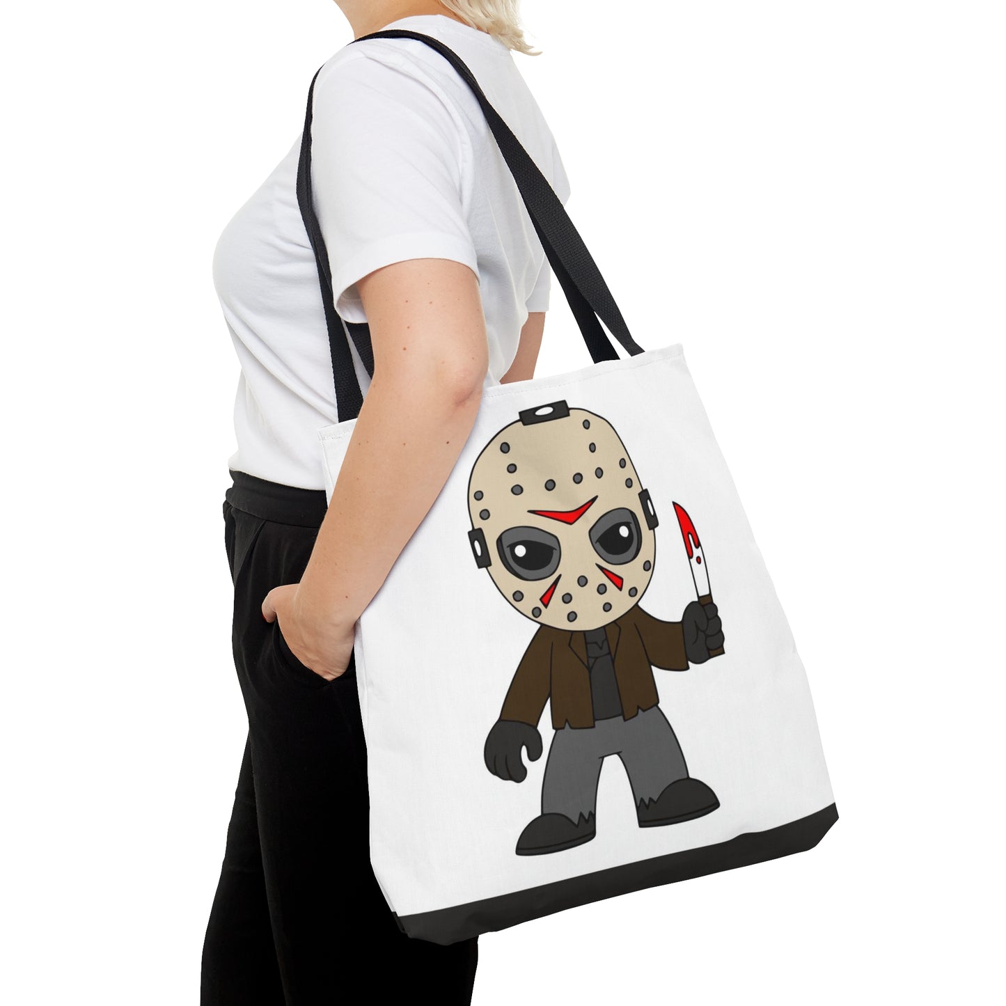 Friday the 13th Jason Tote Bag, Halloween Tick or Treat Bag White, Horror Movie Fan Gift, Camp Crystal Lake Bag Large   - HolidayShoppingFinds