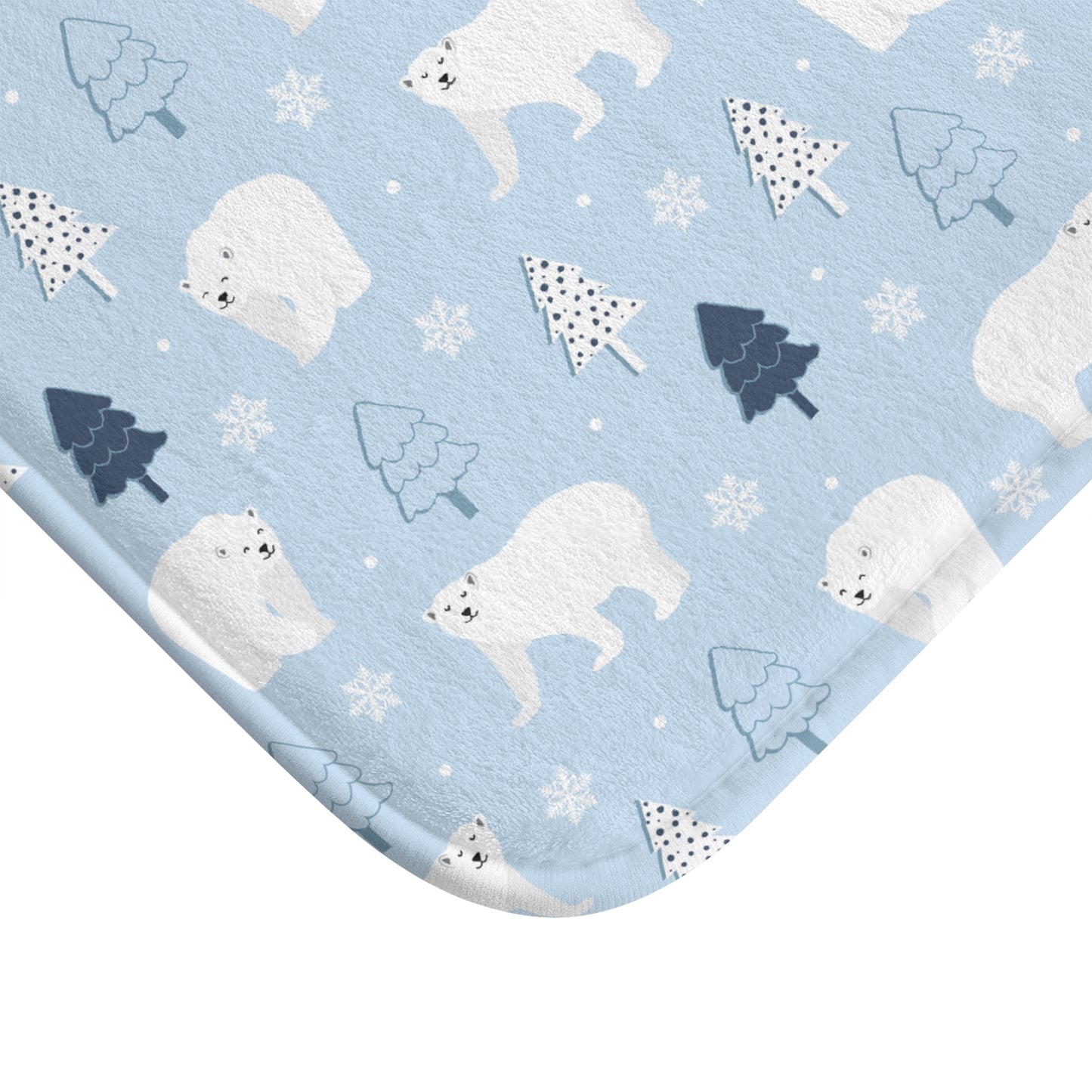 Polar Bears Winter Bath Mat, Festive Holiday Bath Rug    - HolidayShoppingFinds