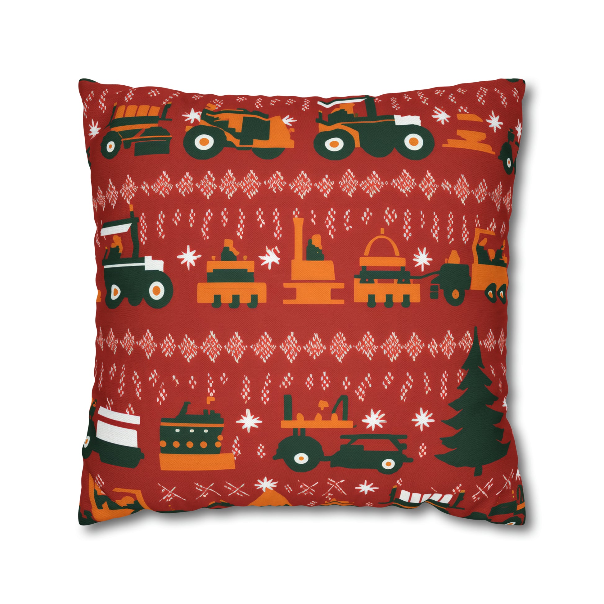 Construction Trucks Pillowcase, Kids Tractors Farm Pillow Red Pillow Cover    - HolidayShoppingFinds