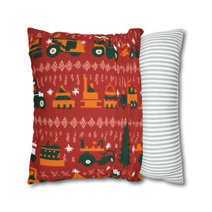 Construction Trucks Pillowcase, Kids Tractors Farm Pillow Red Pillow Cover    - HolidayShoppingFinds