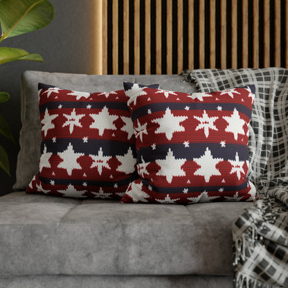 Patriotic Pillowcase American Flag Accent Square Pillow USA Red White & Blue Veterans 4th of July Memorial Day Home Decor    - HolidayShoppingFinds