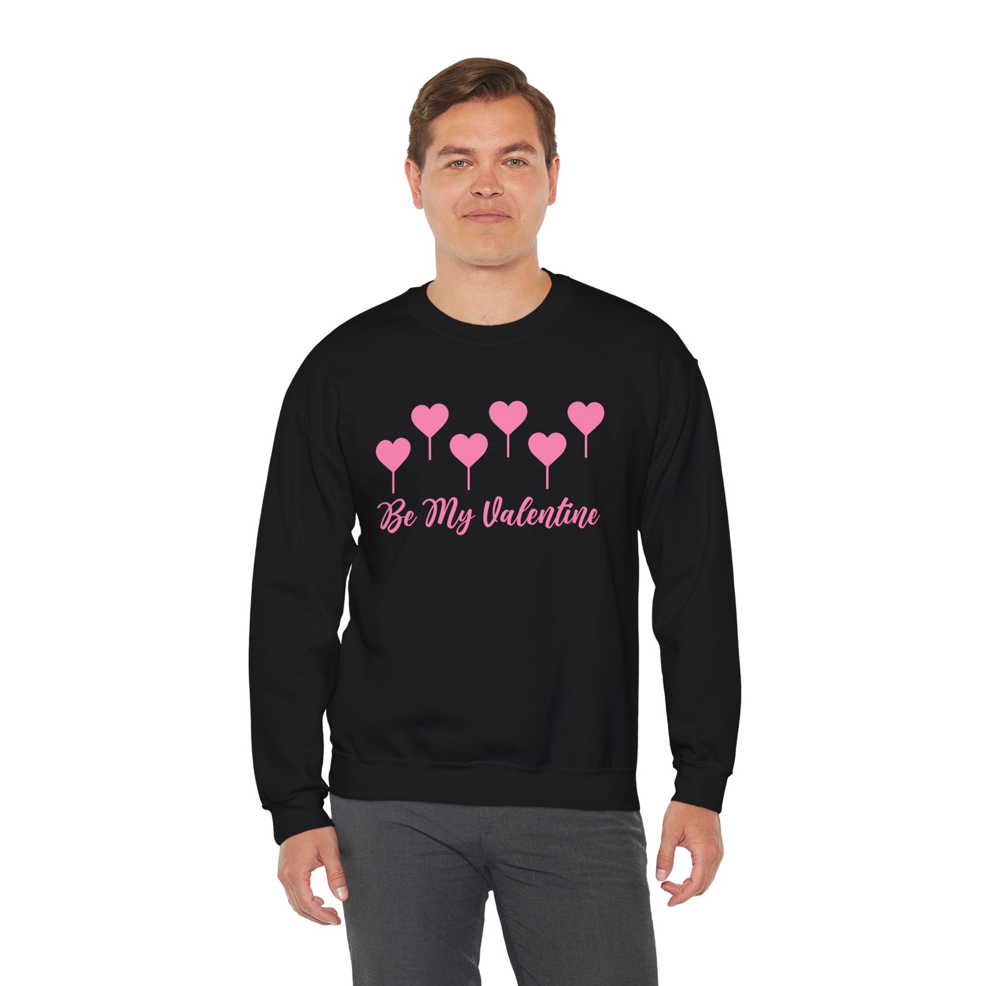 Be My Valentine Sweatshirt, Hearts Lollipop Perfect Gift for Couples    - HolidayShoppingFinds