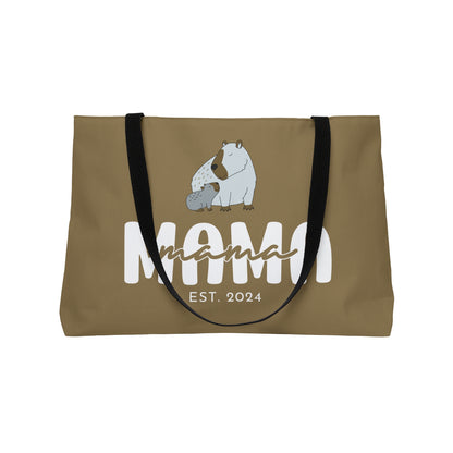 Personalized Mama Capybara Weekender Tote Khaki, Gift For Mom    - HolidayShoppingFinds