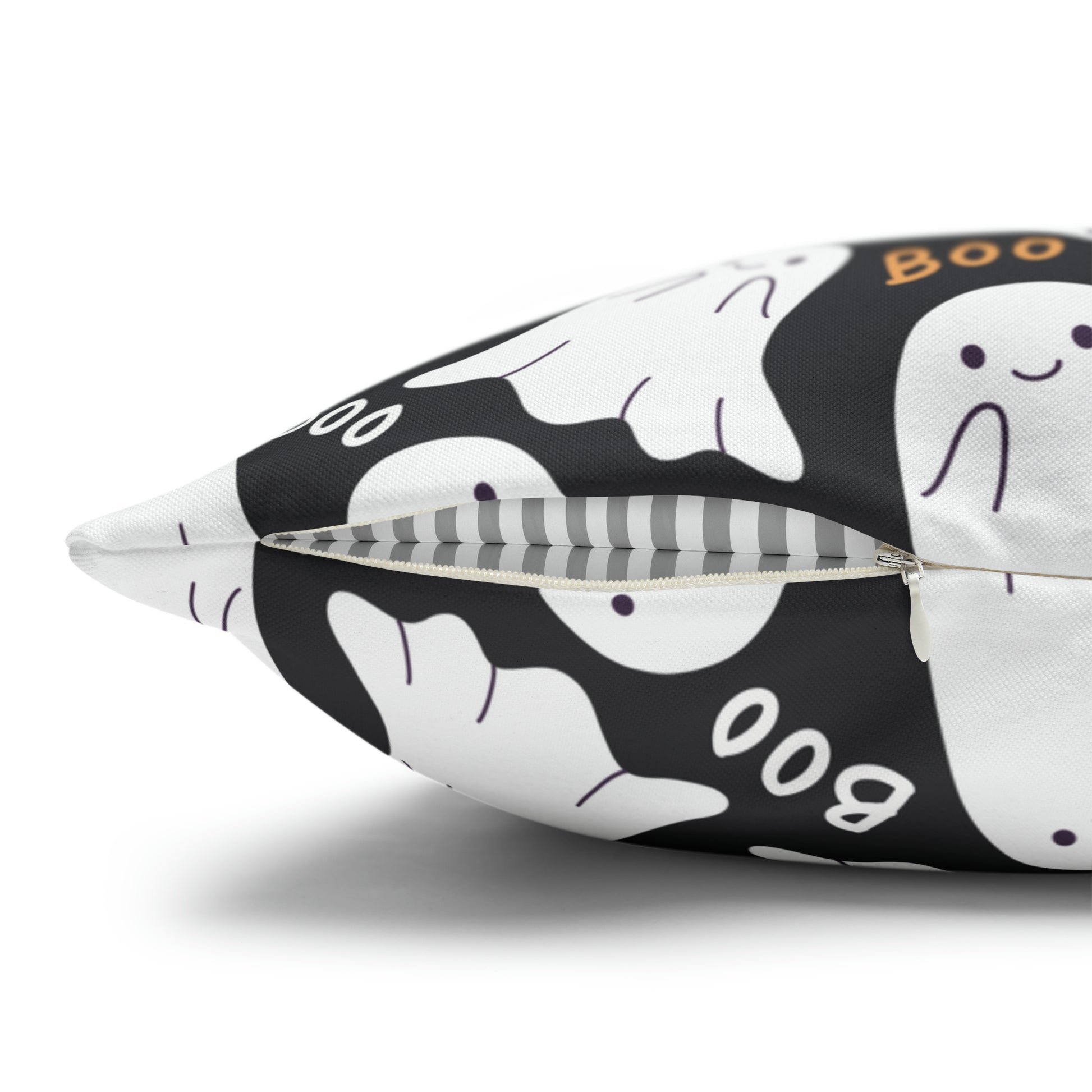 BOO Ghost Decorative Pillowcase Halloween Ghost Spooky Sofa Pillow B&W    - HolidayShoppingFinds