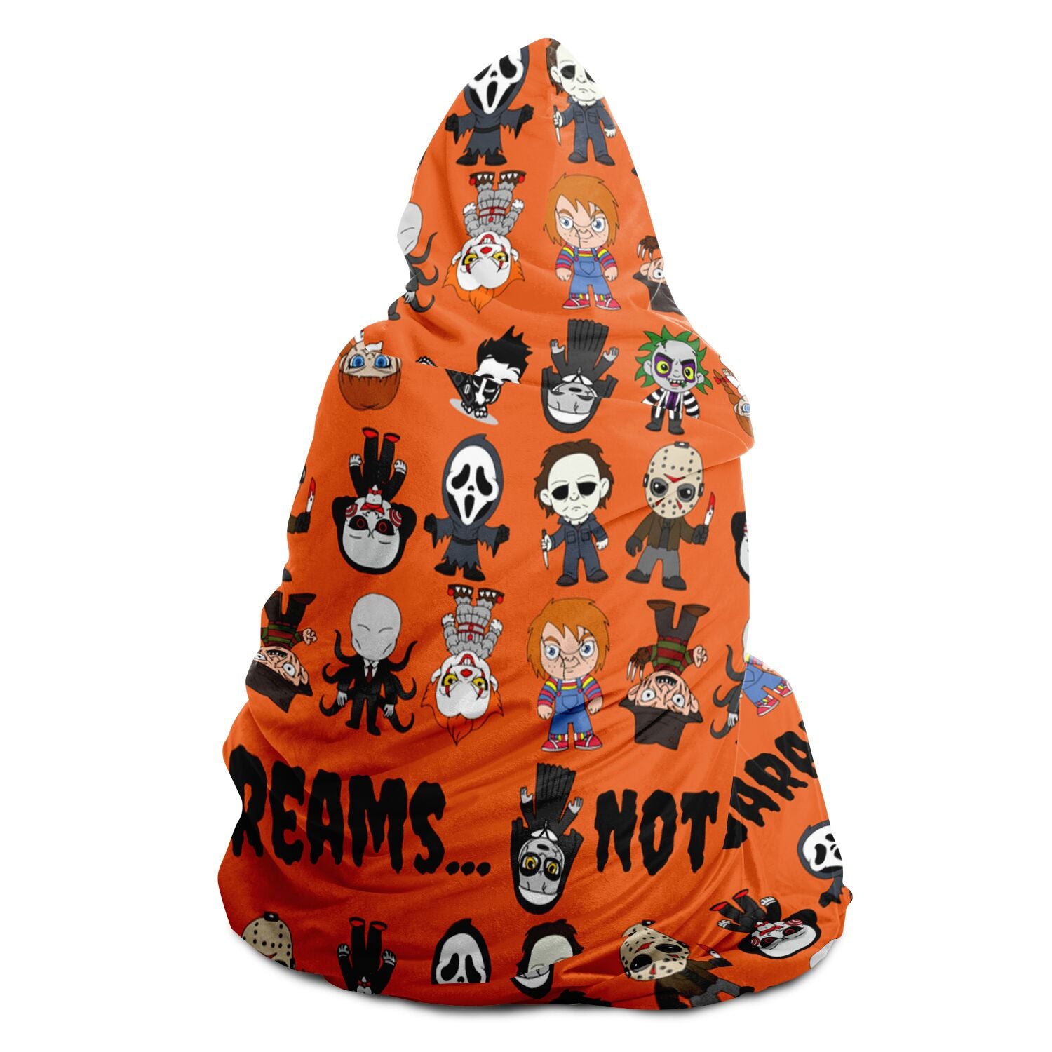 Halloween Killers Hooded Blanket "Sweet Dreams Not Guaranteed!"- Orange    - HolidayShoppingFinds