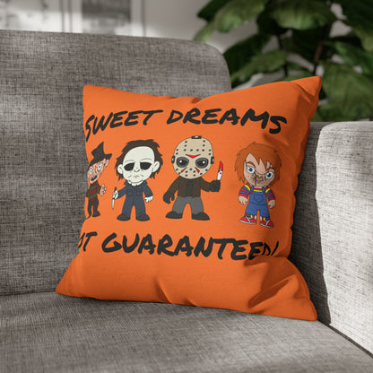 Halloween Horror Movie Characters Pillowcase, Halloween Killers Villains Orange Pillow, Horror Movie Fan Gift Pillow Cover    - HolidayShoppingFinds