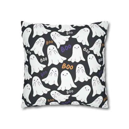 BOO Ghost Decorative Pillowcase Halloween Ghost Spooky Sofa Pillow B&W    - HolidayShoppingFinds