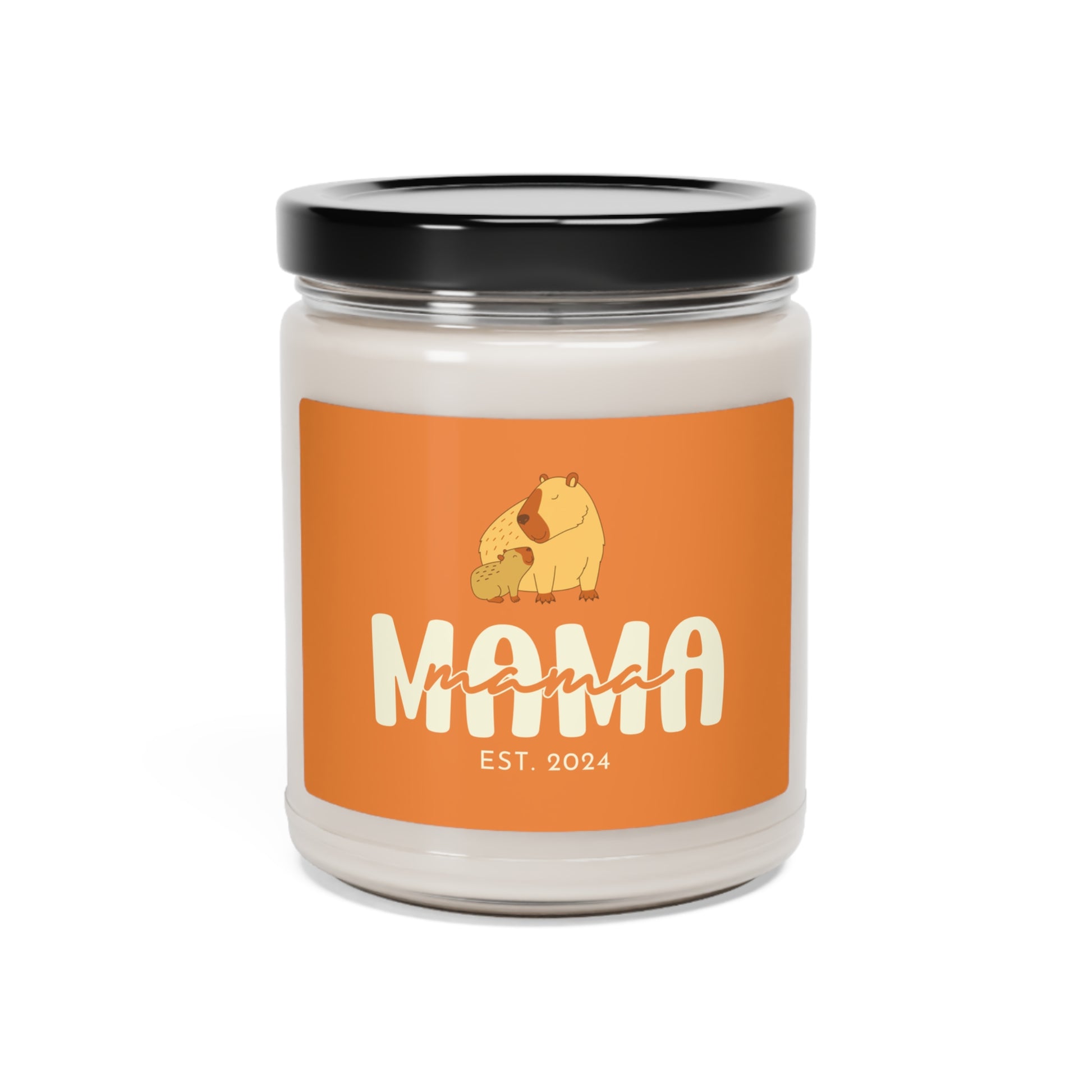 Personalized MAMA Capybara Candle Gift for Mom Mother Orange 100% Vegan Soy Wax Candle Eco-Friendly Long-Lasting Candle Coconut Cream + Cardamom 9oz  - HolidayShoppingFinds