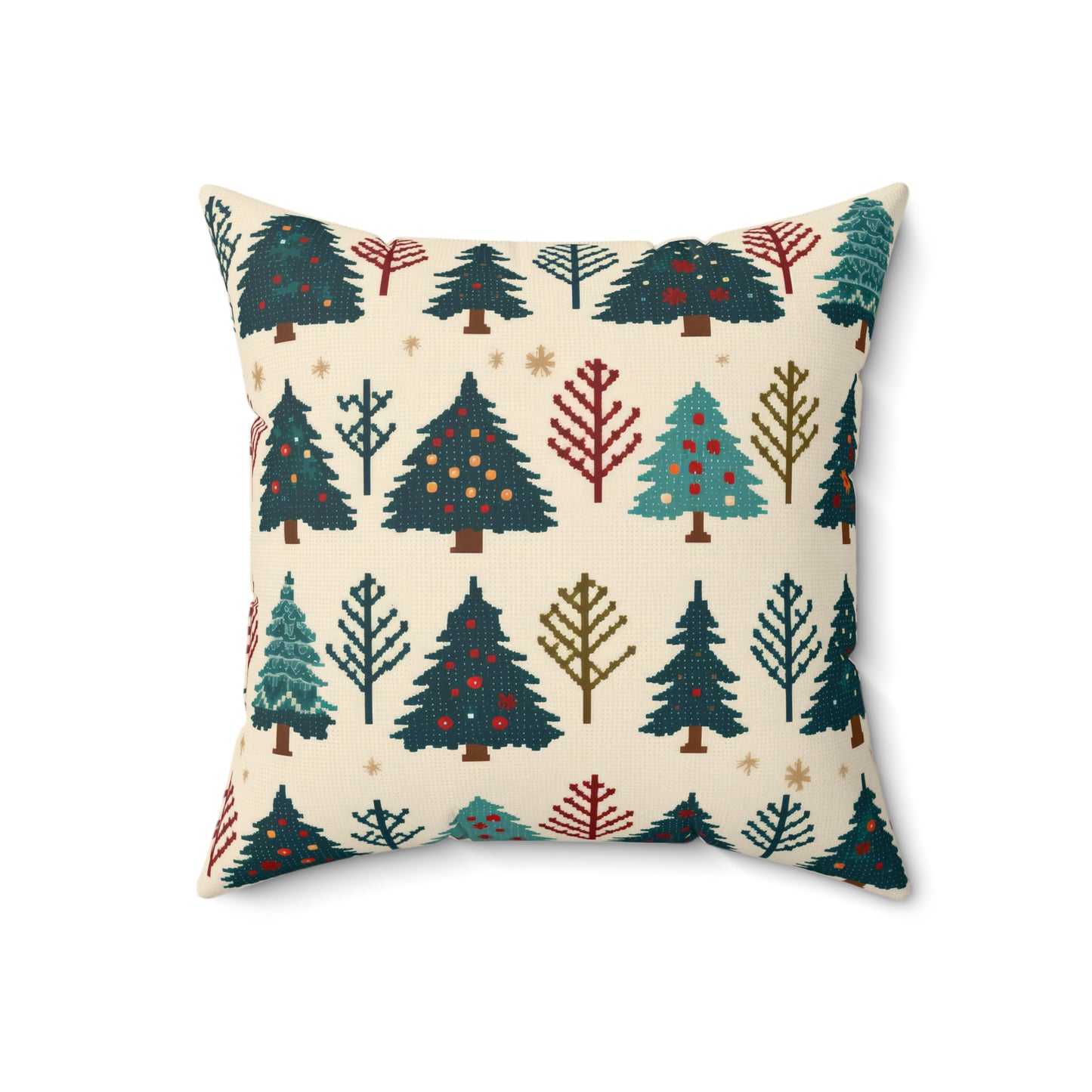 Christmas Trees Pillow, Winter Pines Holiday Accent Pillow, Holiday Gift (Insert Included) 18" × 18"   - HolidayShoppingFinds