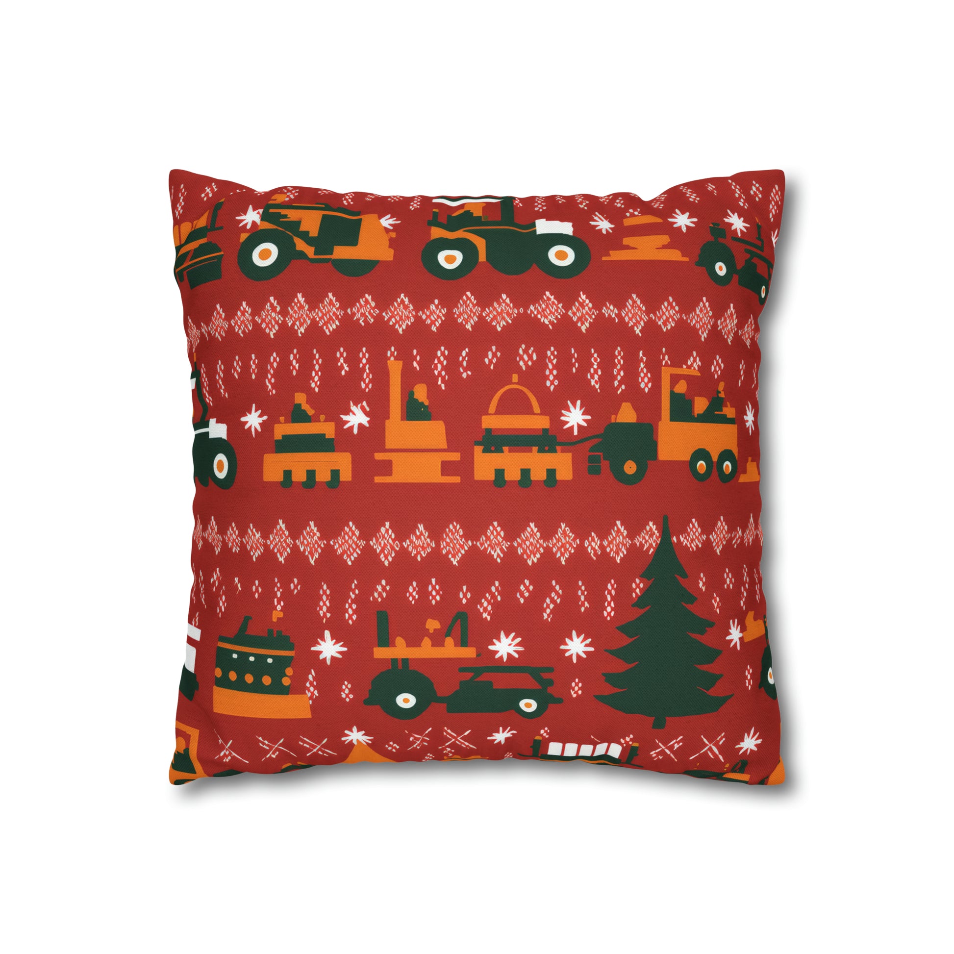 Construction Trucks Pillowcase, Kids Tractors Farm Pillow Red Pillow Cover    - HolidayShoppingFinds