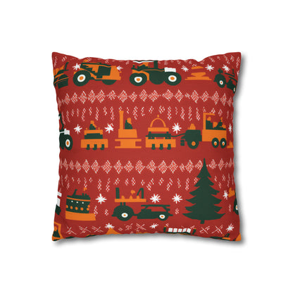 Construction Trucks Pillowcase, Kids Tractors Farm Pillow Red Pillow Cover    - HolidayShoppingFinds