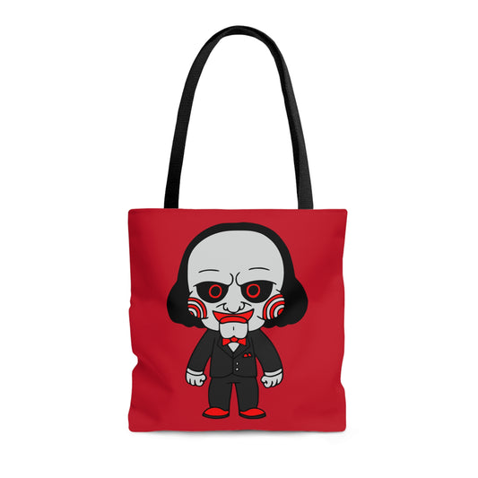 Saw Jigsaw Tote Bag, Halloween Horror Movie Fan Red Bag, Choose Wisely, Trick ot Treat Bag Medium   - HolidayShoppingFinds