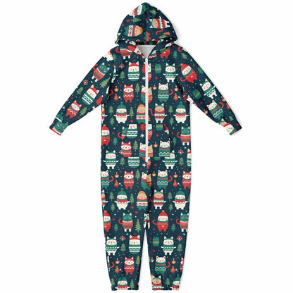 Winter Critters Teens Onesie, Kids Athletic  Jumpsuit Green Union Suit 9-10   - HolidayShoppingFinds