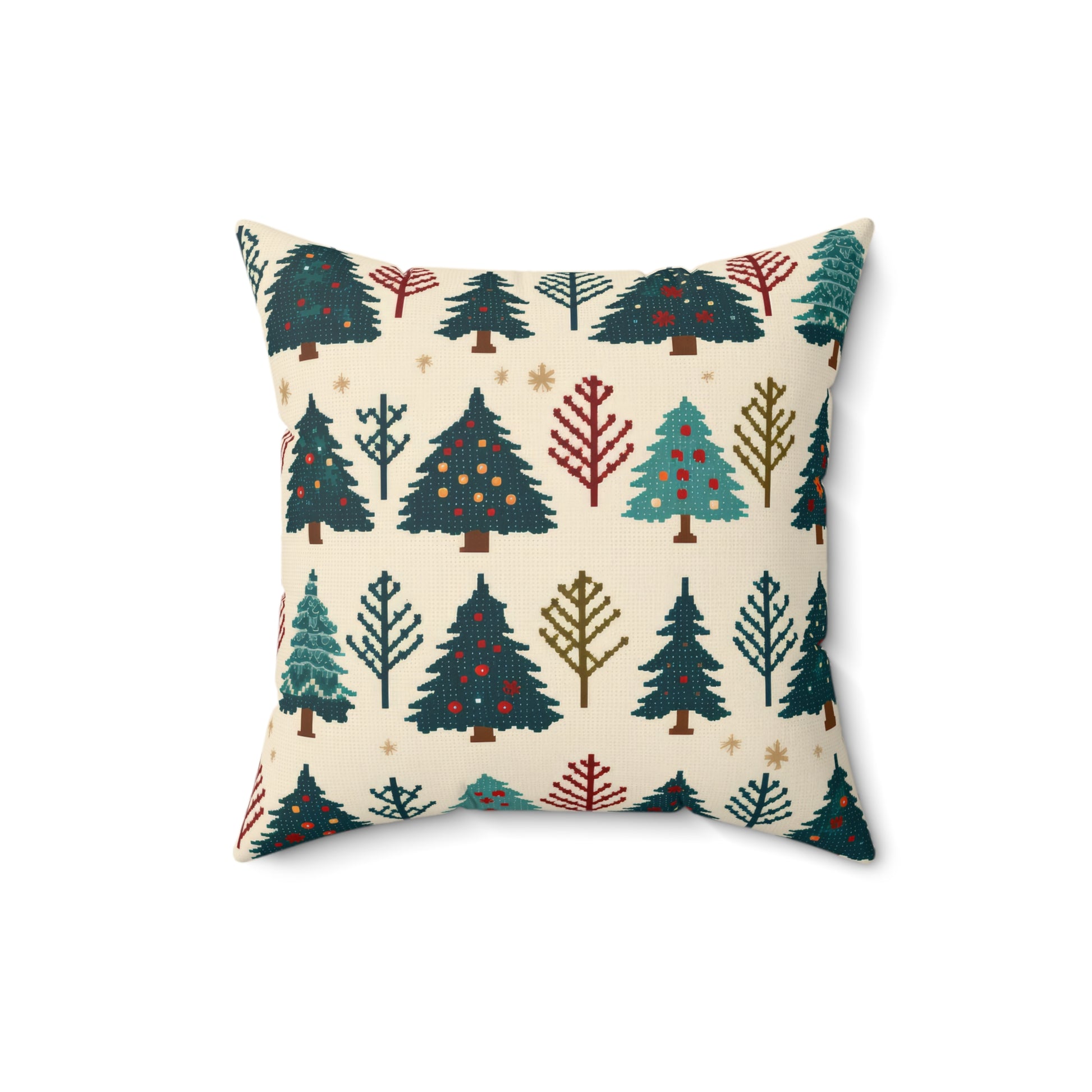 Christmas Trees Pillow, Winter Pines Holiday Accent Pillow, Holiday Gift (Insert Included) 16" × 16"   - HolidayShoppingFinds