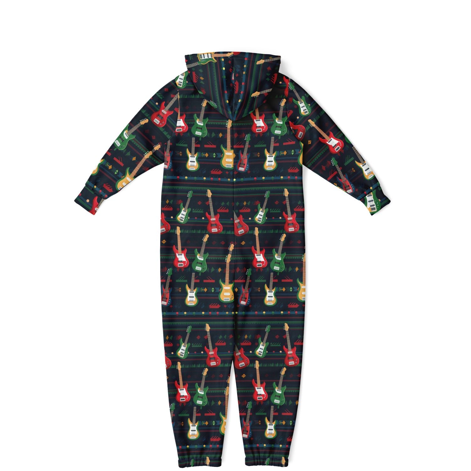 Rockstar Electric Guitars Teens Onesie, Colorful Guitars Blue Athletic Jumpsuit    - HolidayShoppingFinds