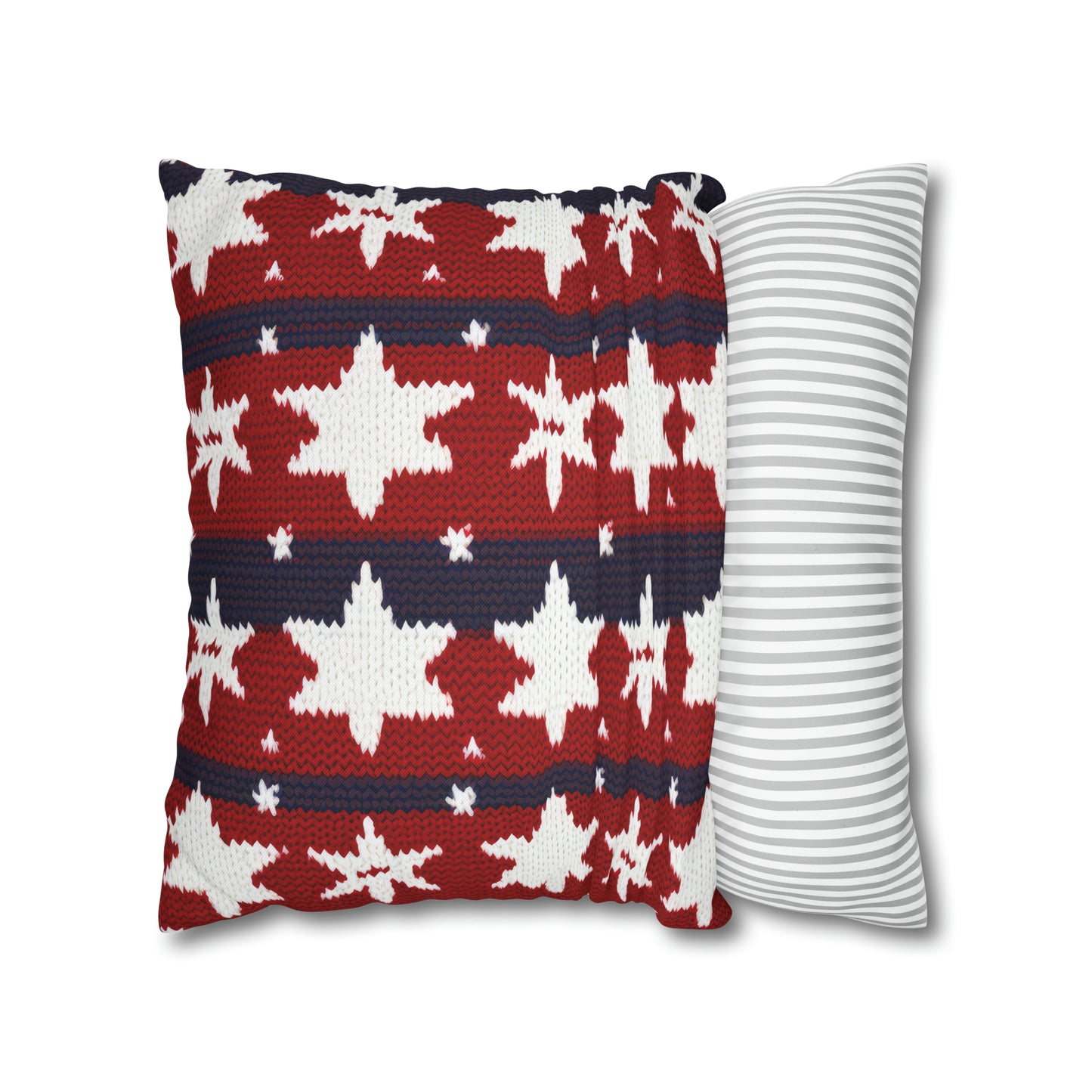 Patriotic Pillowcase American Flag Accent Square Pillow USA Red White & Blue Veterans 4th of July Memorial Day Home Decor    - HolidayShoppingFinds