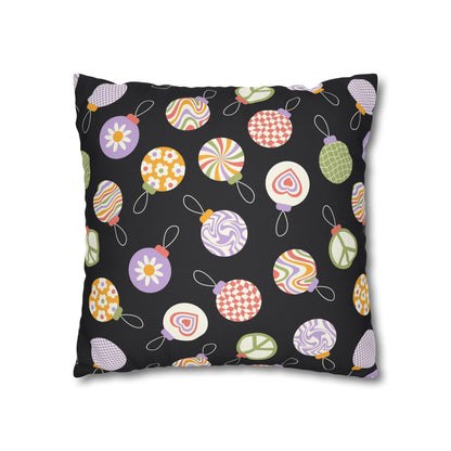 Colorful Christmas Ornaments Square Pillow Case Throw    - HolidayShoppingFinds