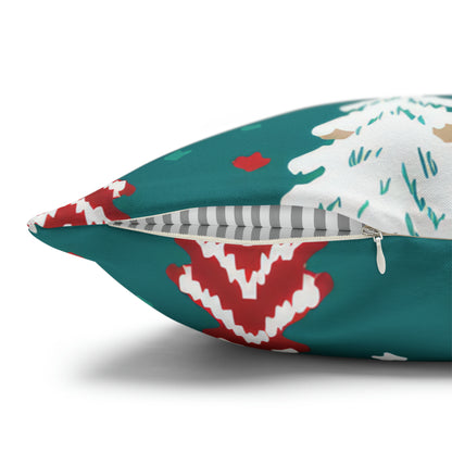 Winter Roadtrip Pillowcase, Snowy Car Teal Pillow Case Cover Vehicle-Themed Cushion Throw    - HolidayShoppingFinds