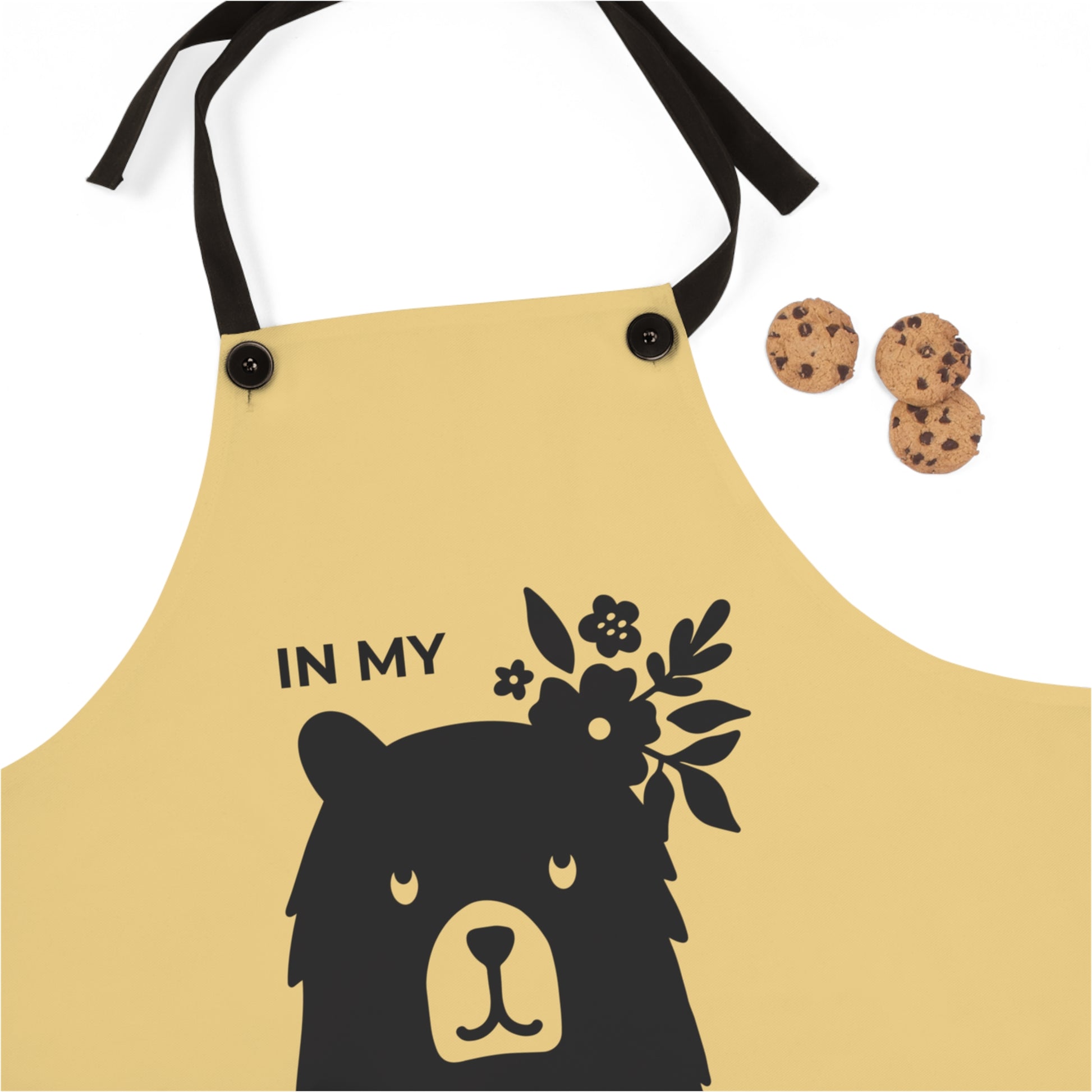 Personalized Mama Bear Era Apron, Mom Chef Apron, Gift for Moms (A), Buttery Yellow Kitchen Apron    - HolidayShoppingFinds