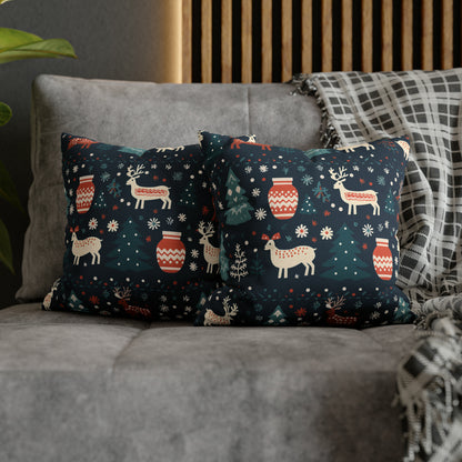 Holiday Pillowcase, Winter Accent Pillow Case with Reindeers, Christmas Trees, Snowflakes, Holiday Gift    - HolidayShoppingFinds