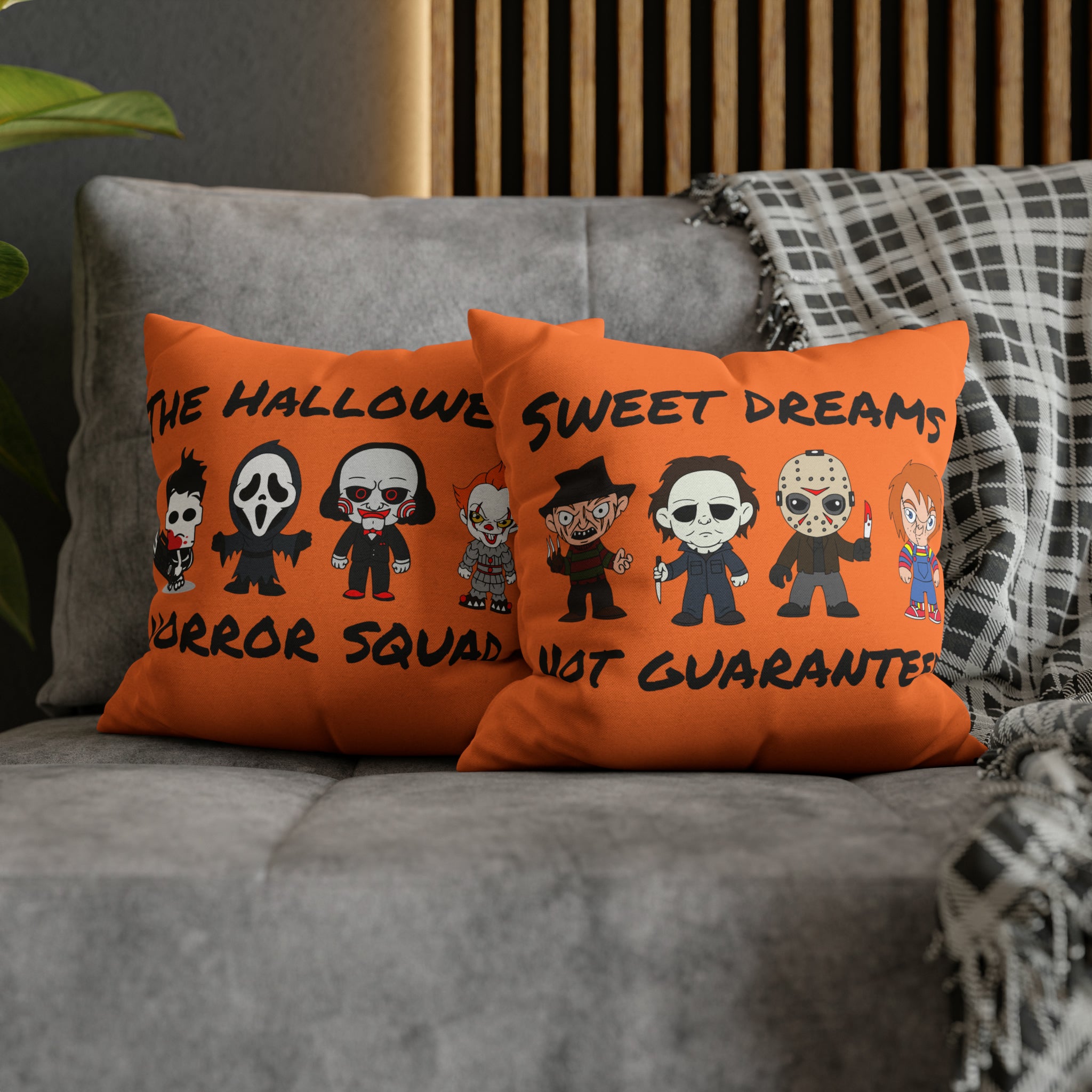 Halloween Horror Movie Characters Pillowcase Halloween Killers Orange Pillow HolidayShoppingFinds