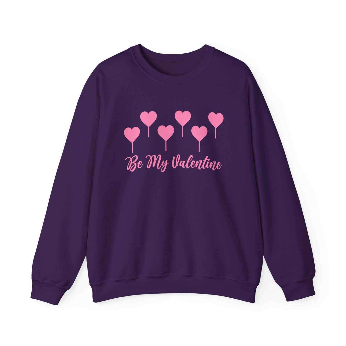 Be My Valentine Sweatshirt, Hearts Lollipop Perfect Gift for Couples S Purple  - HolidayShoppingFinds