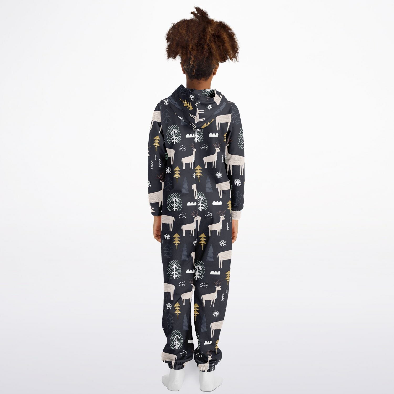 Winter Reindeer & Golden Trees Teens Onesie Athletic Gray Jumpsuit    - HolidayShoppingFinds