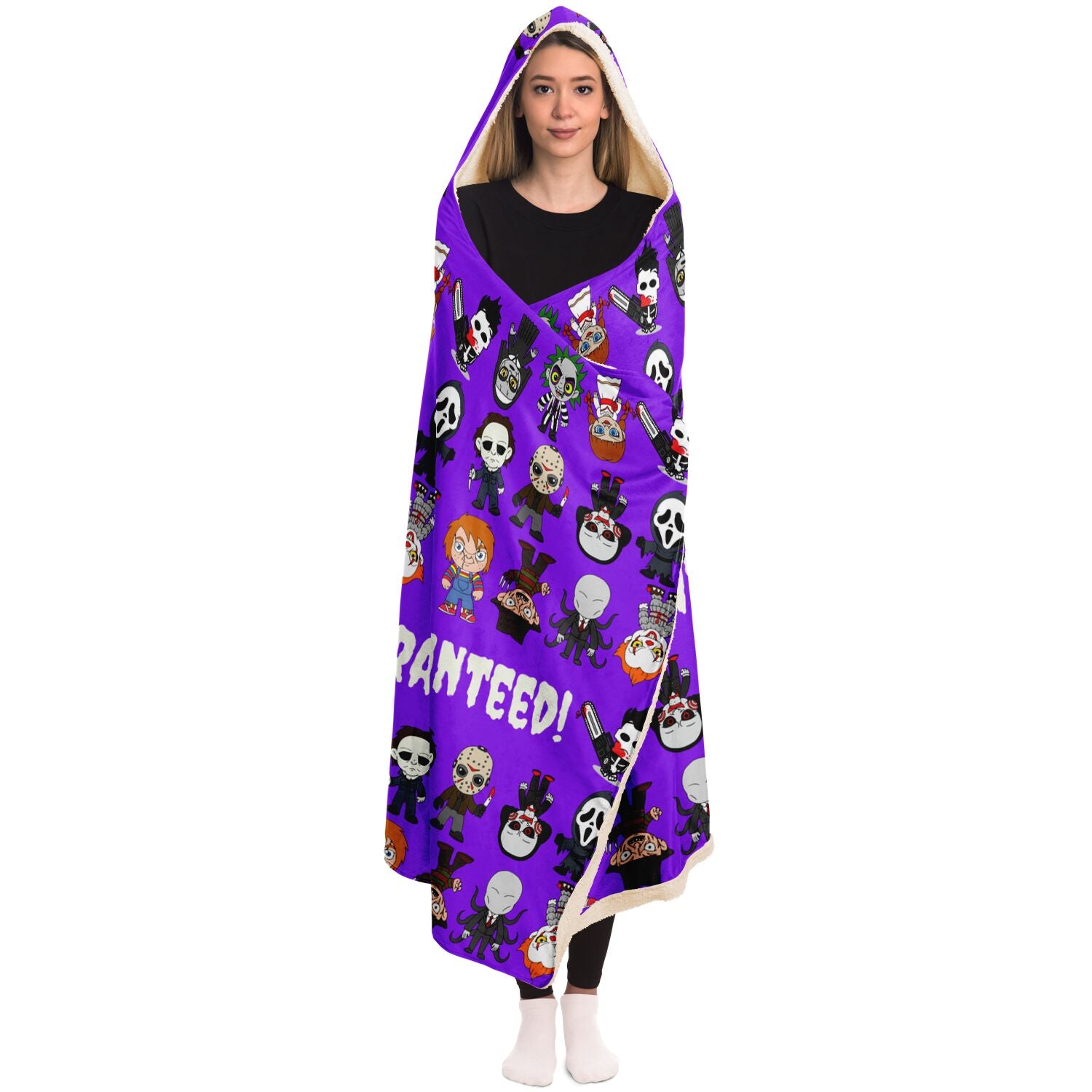 Halloween Killers Hooded Blanket "Sweet Dreams Not Guaranteed!"- Purple    - HolidayShoppingFinds