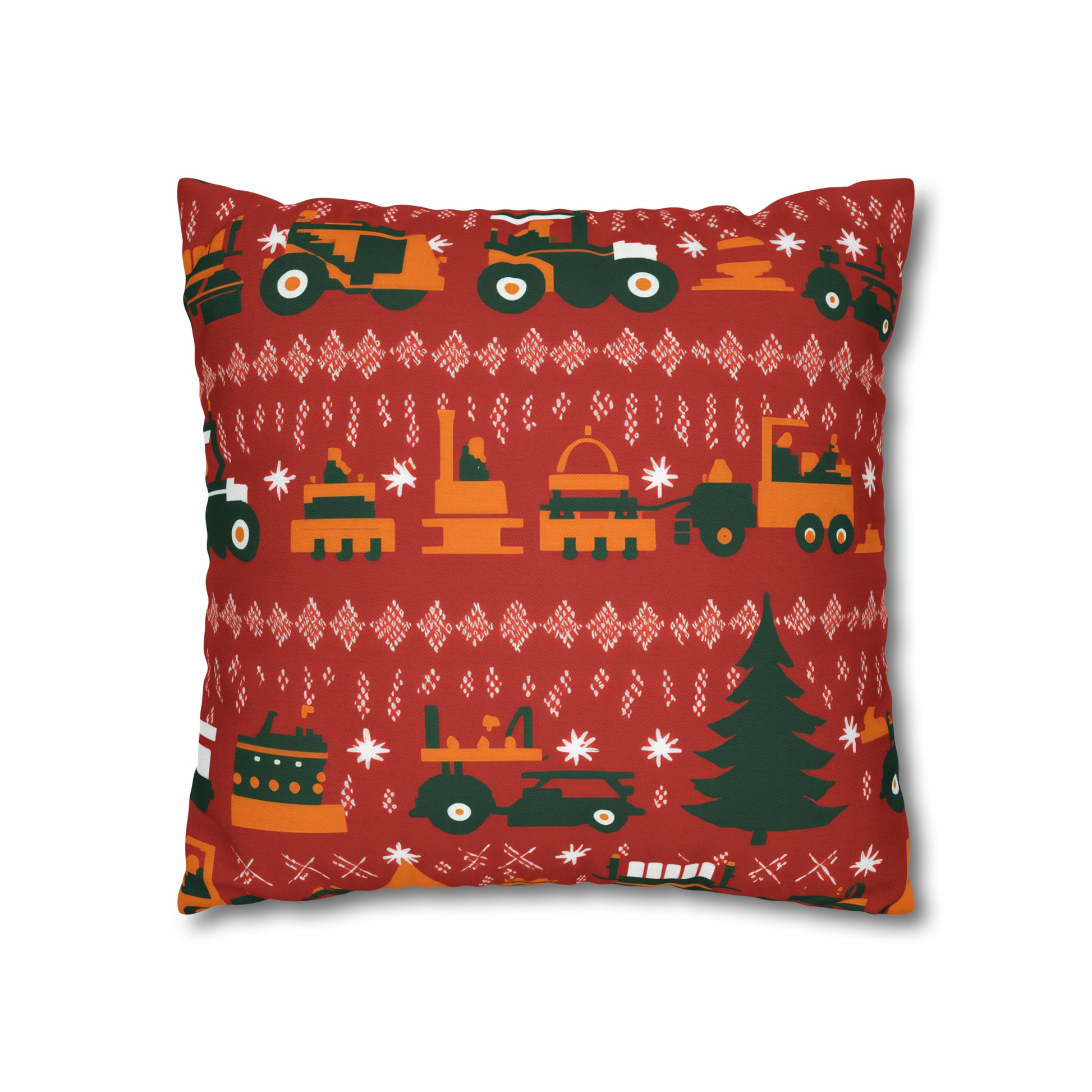 Construction Trucks Pillowcase, Kids Tractors Farm Pillow Red Pillow Cover    - HolidayShoppingFinds