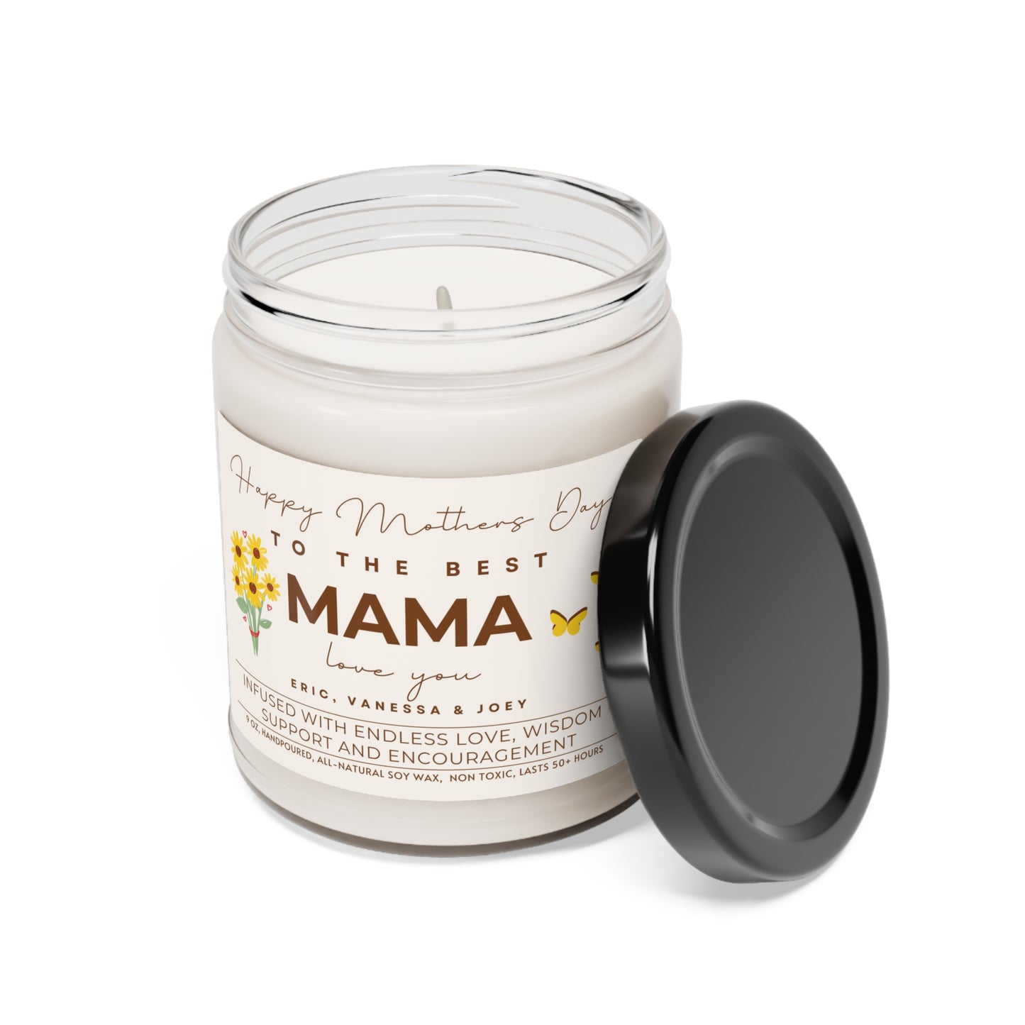 Personalized Mother's Day Gift To the Best Mama Candle Gift (C) 100% Vegan Soy Wax Candle Eco-Friendly Long-Lasting Candle    - HolidayShoppingFinds