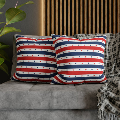 Patriotic Pillowcase, Stars &  Stripes American Flag Accent Pillow Cover, Veterans 4th of July Memorial Day Home Decor    - HolidayShoppingFinds