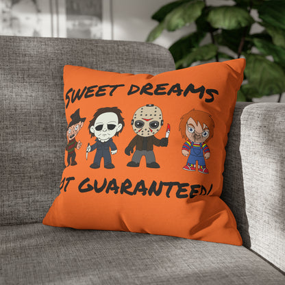 Halloween Horror Movie Characters Pillowcase, Halloween Killers Villains Orange Pillow, Horror Movie Fan Gift Pillow Cover    - HolidayShoppingFinds