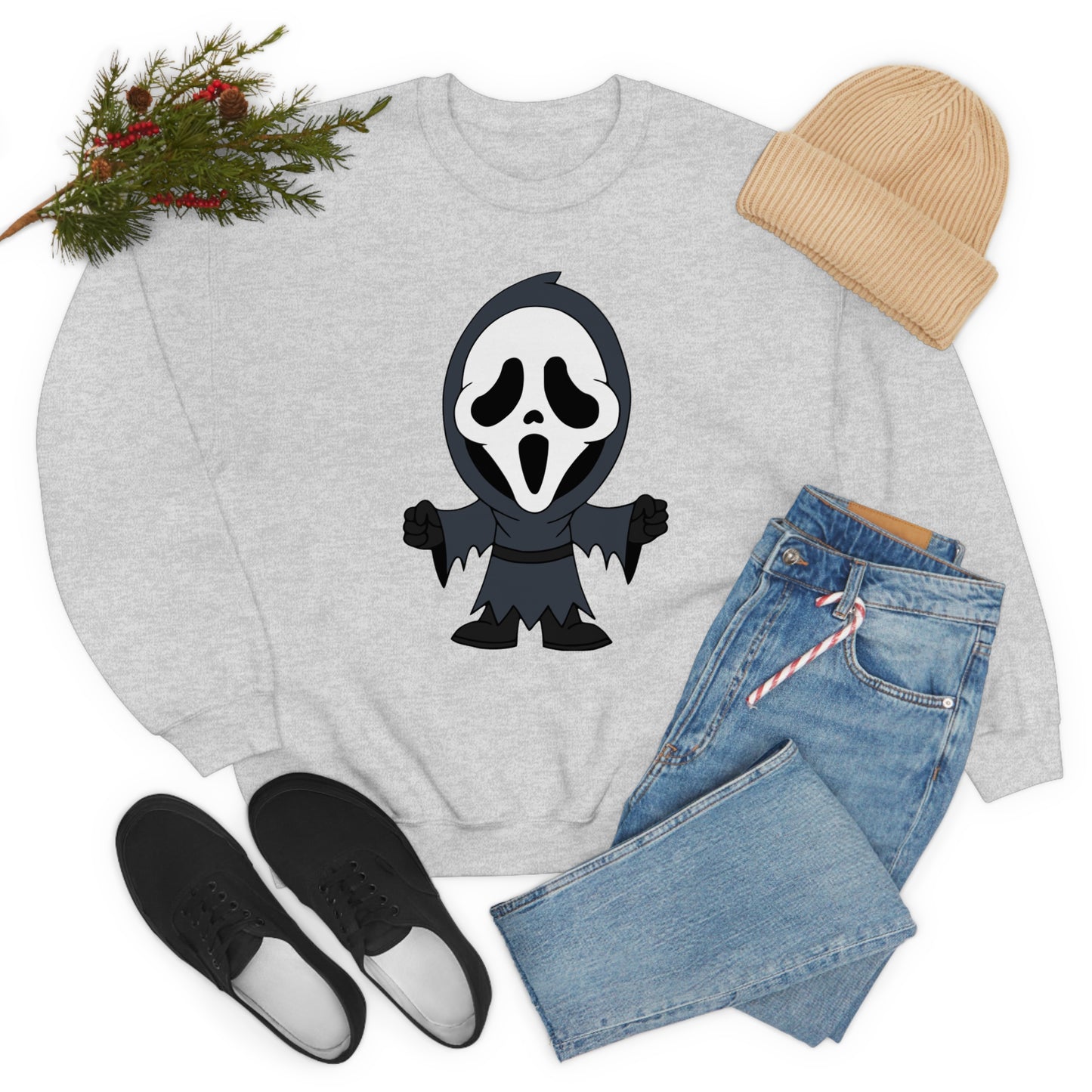 Ghostface Scream "Trick or Scream!" Halloween Unisex Sweatshirt Costume S-5XL    - HolidayShoppingFinds