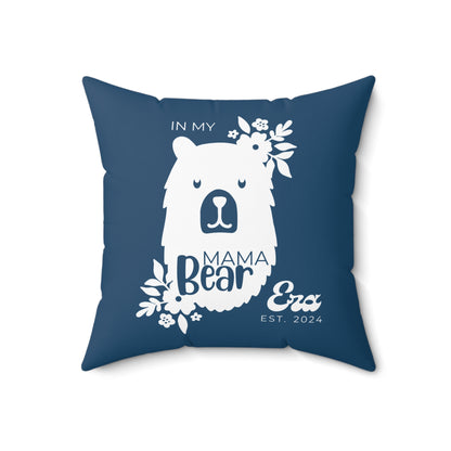 Personalized In My Mama Bear Era Pillow with Insert Blue, Gift For Mom 18" × 18"   - HolidayShoppingFinds