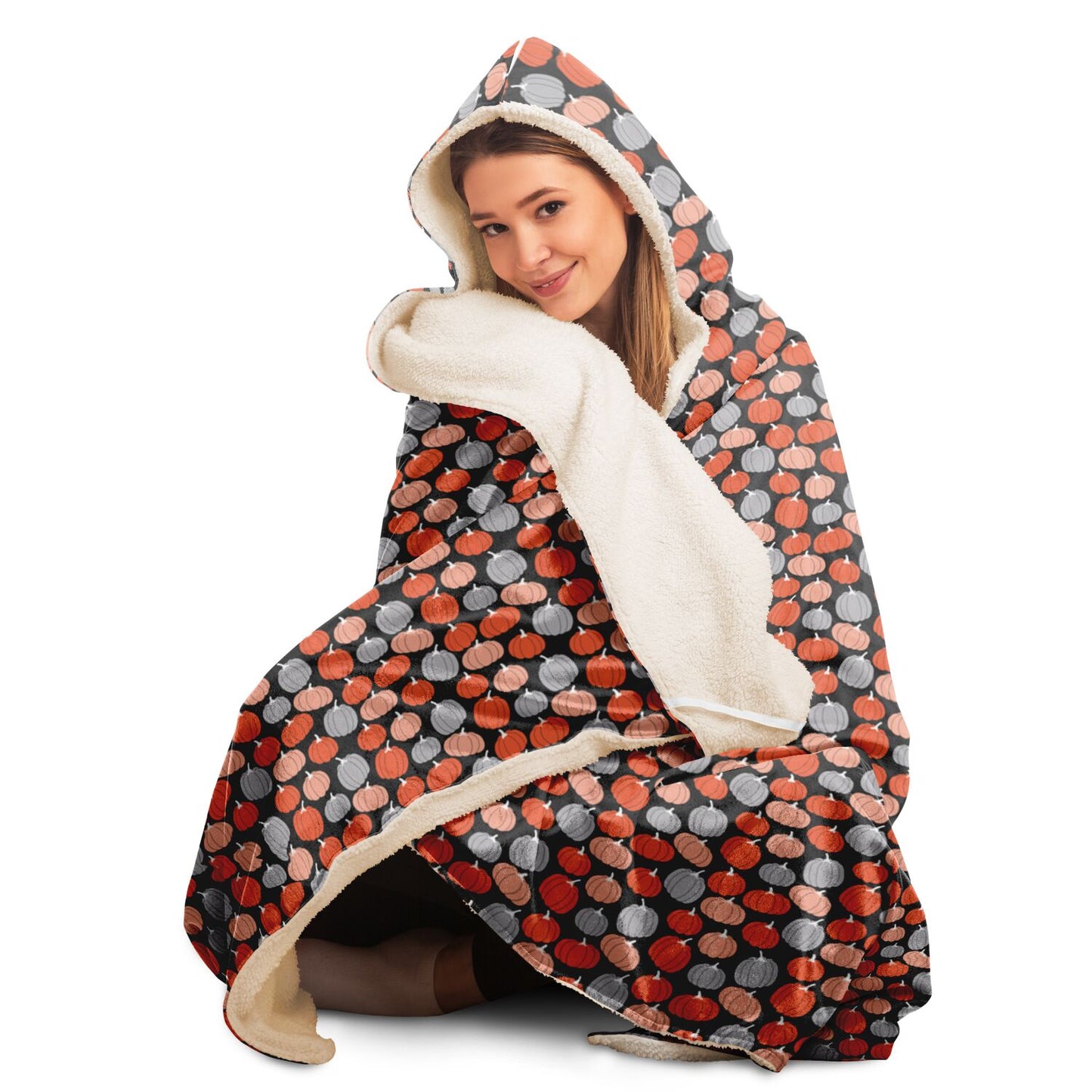 Pumpkin Hooded Blanket, Cozy Fall Wearable Blanket    - HolidayShoppingFinds