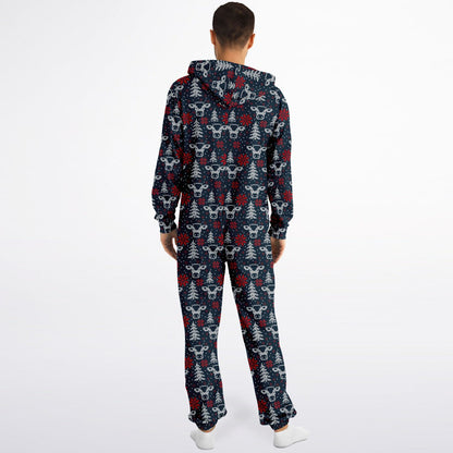 Blue Christmas Jumpsuit Adult Onesie Unisex Athletic One-Piece    - HolidayShoppingFinds