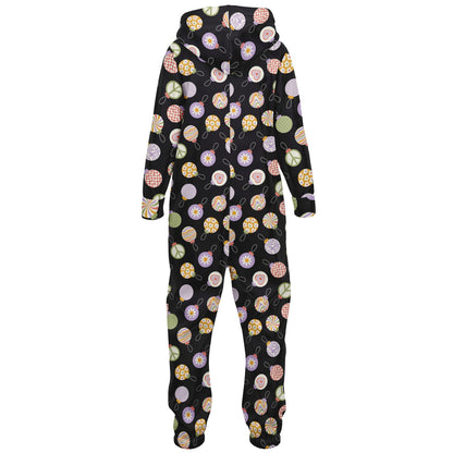 Colorful Christmas Ornaments Teens Onesie: Boys & Girls Union Suit Athletic Black Jumpsuit    - HolidayShoppingFinds