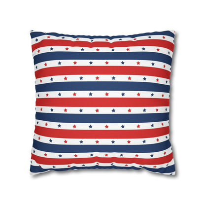 Patriotic Pillowcase, Stars &  Stripes American Flag Accent Pillow Cover, Veterans 4th of July Memorial Day Home Decor    - HolidayShoppingFinds