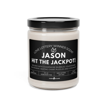 Hit the Jackpot Candle Funny Bachelor Bachelorette Bridal Gift (B) 100% Vegan Soy Wax Candle Eco-Friendly Long-Lasting Candle White Sage + Lavender 9oz  - HolidayShoppingFinds