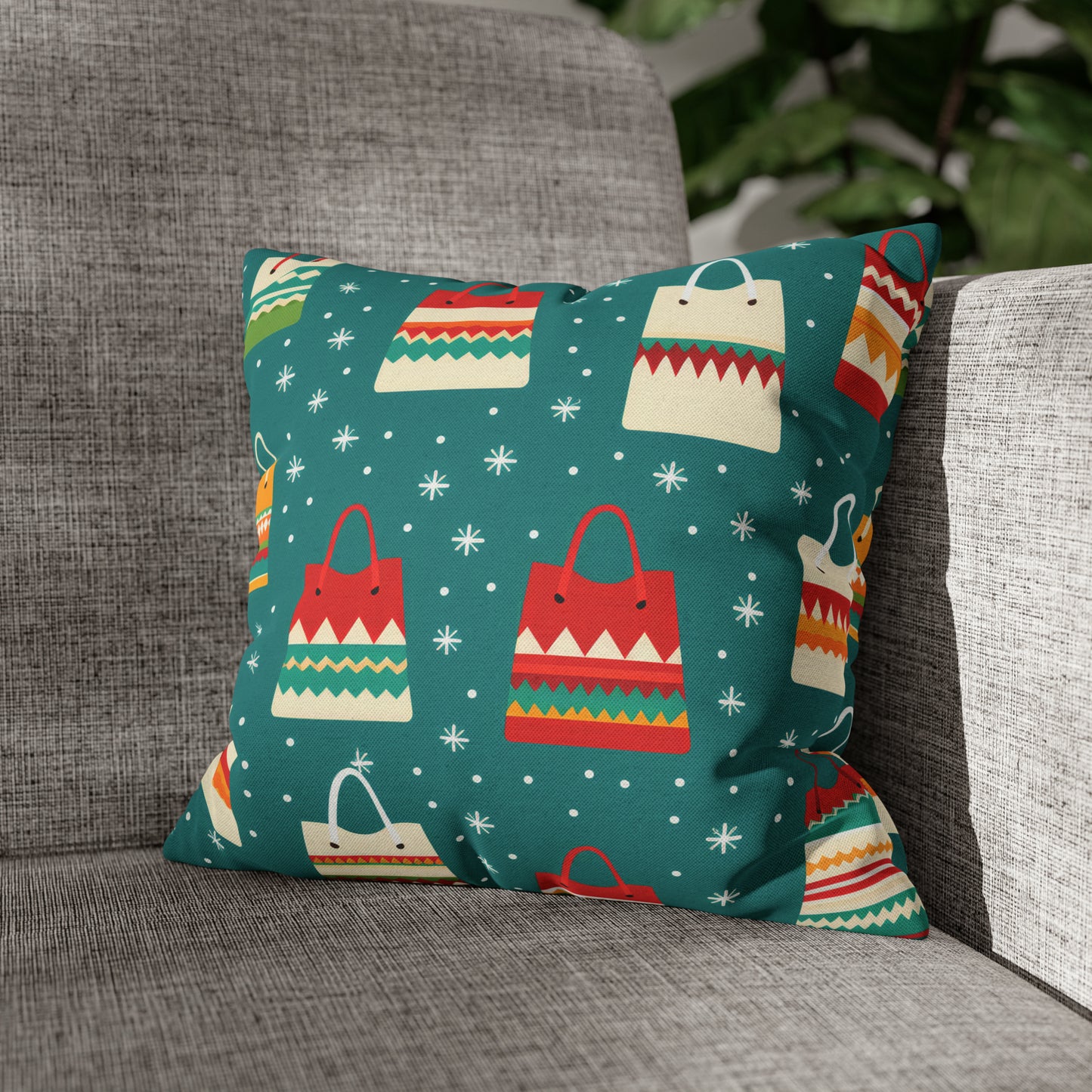 Holiday Shopaholic Gift Pillowcase, Add to Cart Pillow Case, Holiday Shopping Pillow Cover, Holiday Gift 14" × 14"   - HolidayShoppingFinds