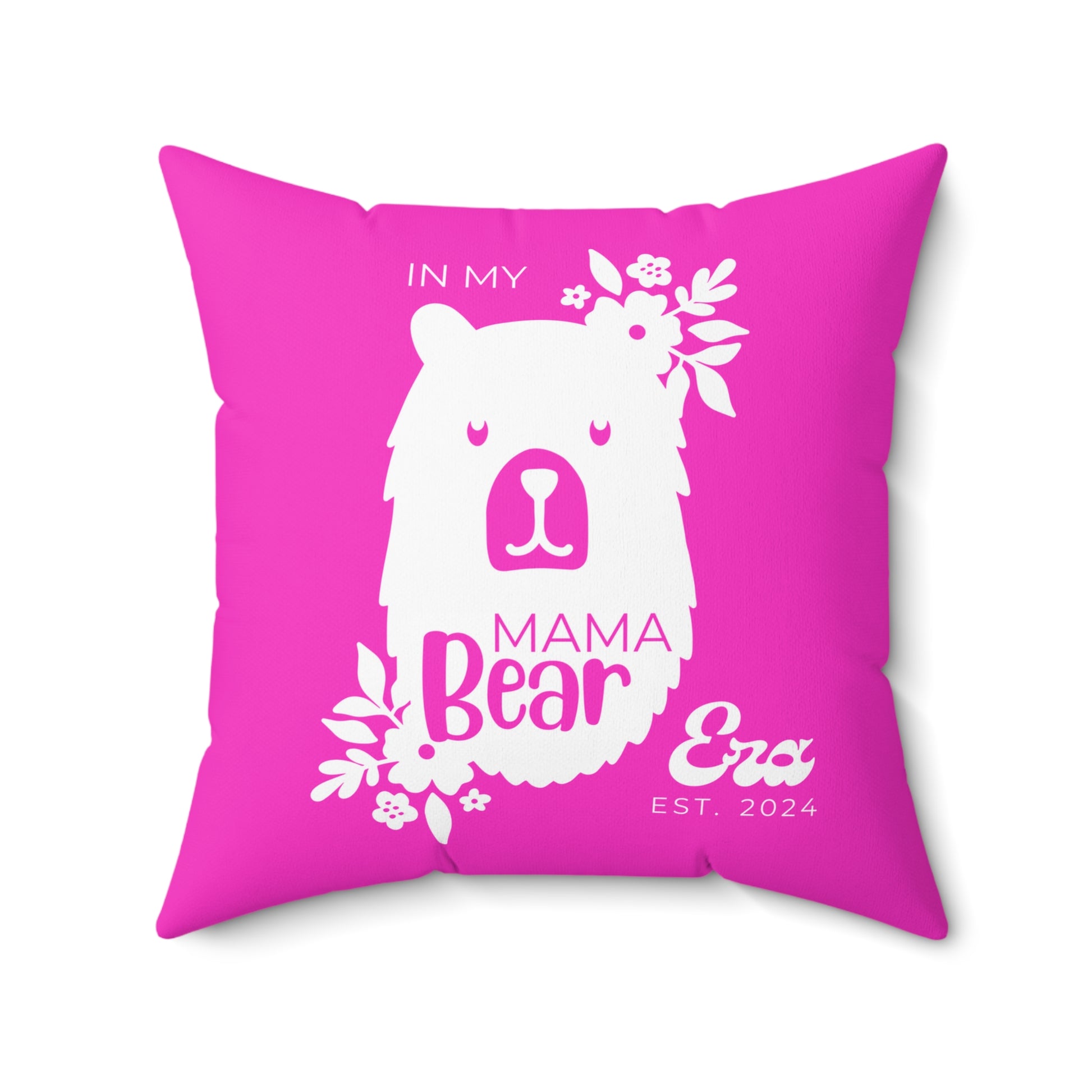 Personalized In My Mama Bear Era Pillow with Insert Pink Gift For Mom 20" × 20"   - HolidayShoppingFinds