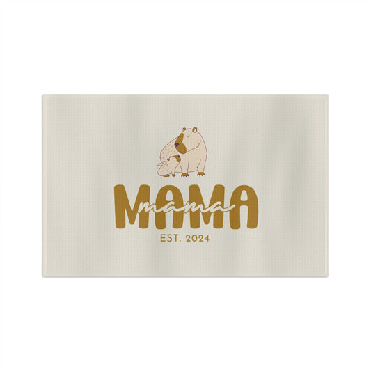 Personalized Mama Capybara KitchenTowel Beige, Gift For Mom 16'' × 25''   - HolidayShoppingFinds