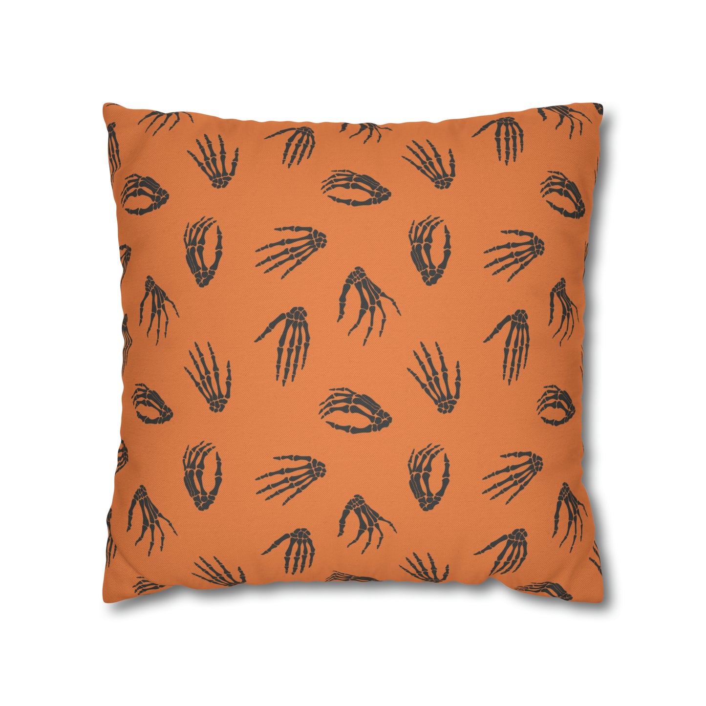 Skeleton Hands Pillowcase Halloween Orange Pillow Spooky Accent Pillow    - HolidayShoppingFinds