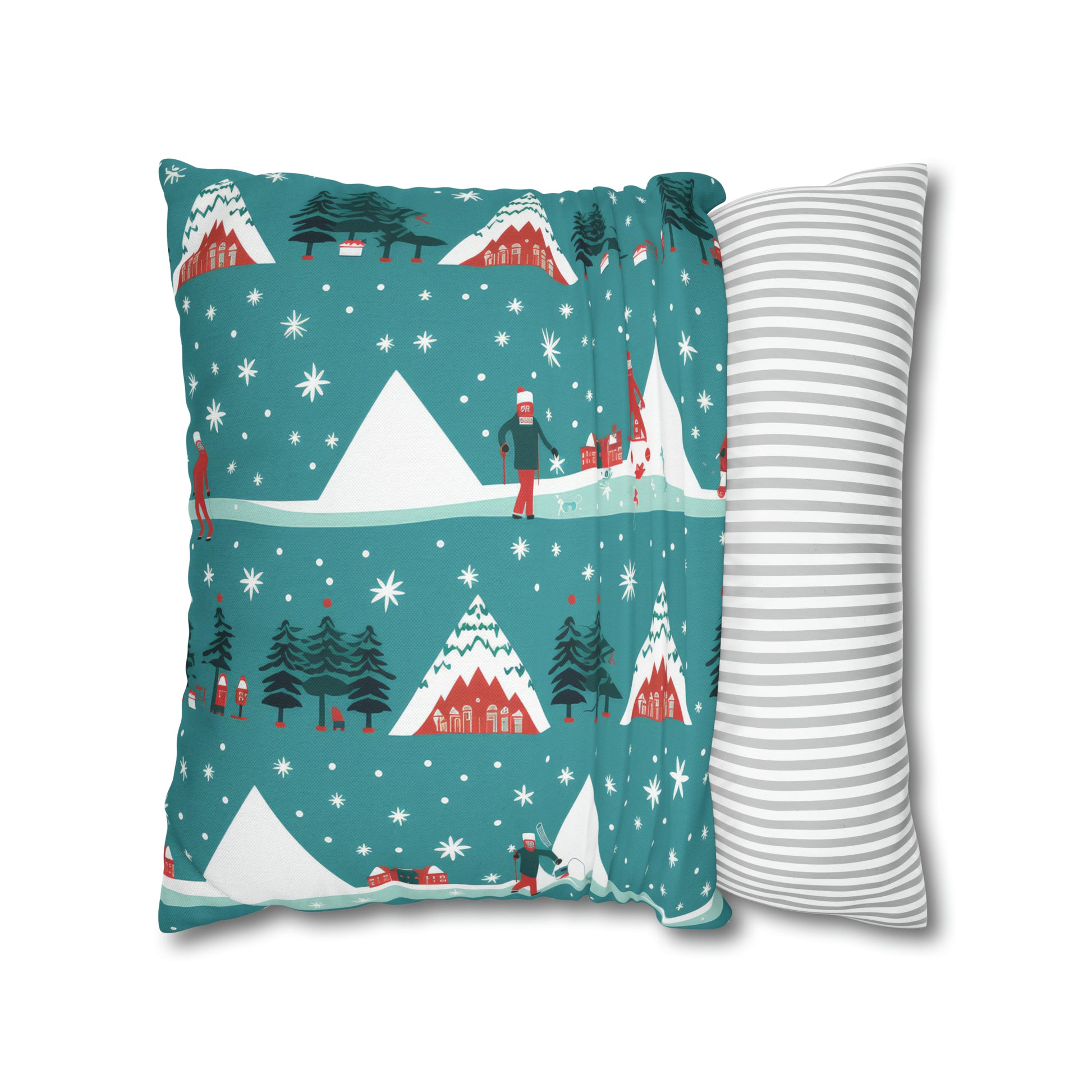 Winter Wonderland Pillowcase Holiday Cabin Snowy Mountain Pillow Décor, Holiday Gift    - HolidayShoppingFinds