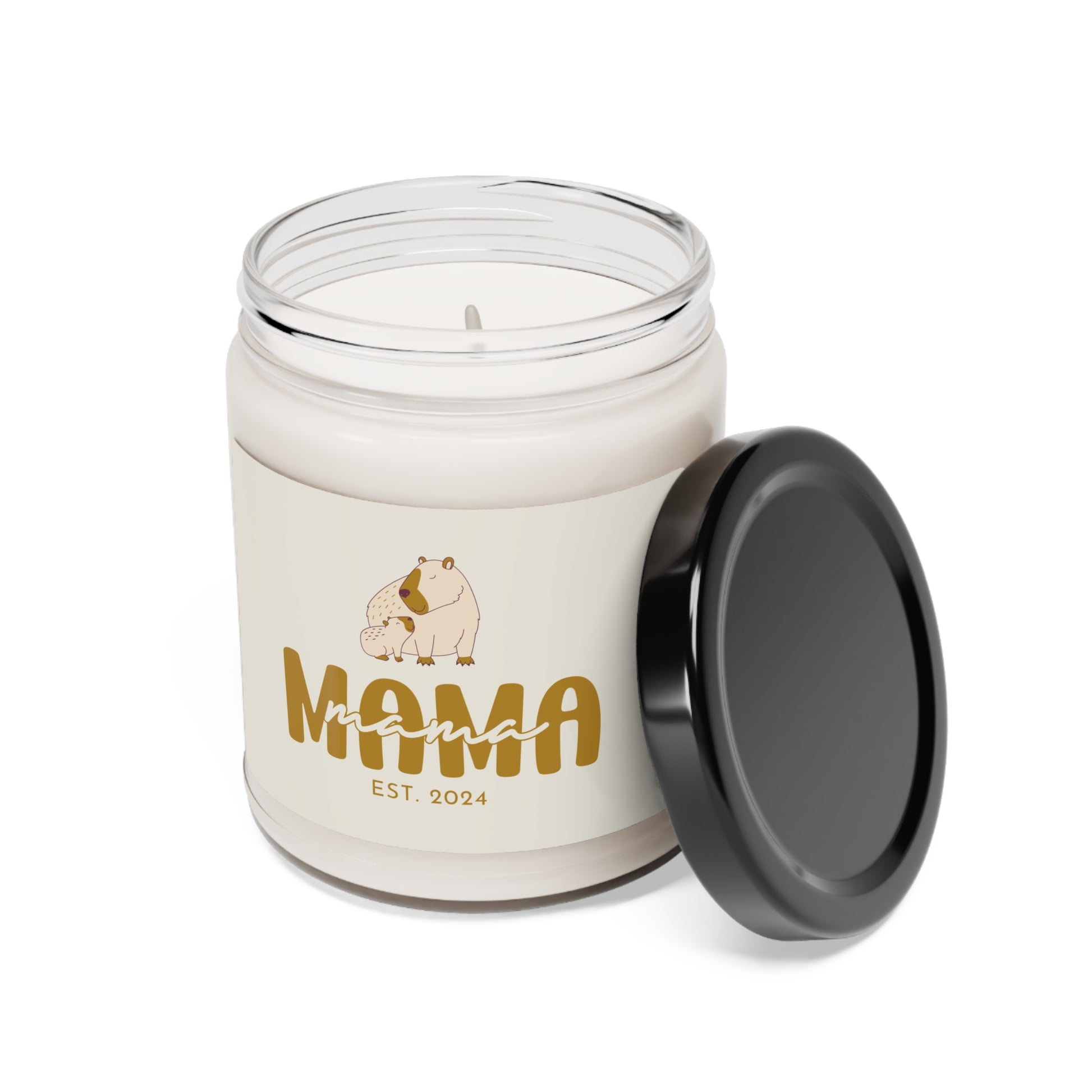 Personalized MAMA Capybara Candle Gift for Mom Mother Beige, 100% Vegan Soy Wax Candle Eco-Friendly Long-Lasting Candle    - HolidayShoppingFinds